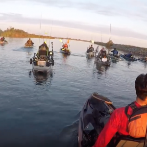 100+ Kayakers fishing on the Delta